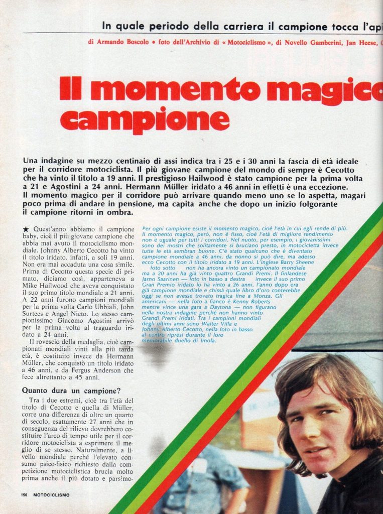 Il momento magico del campione (Motociclismo, 1975)
