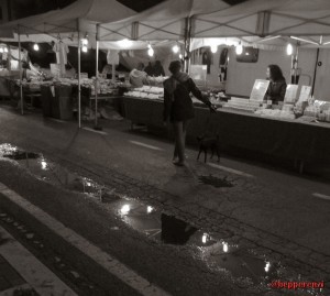 Signora con cane alla Fiera di San Nicola 2014